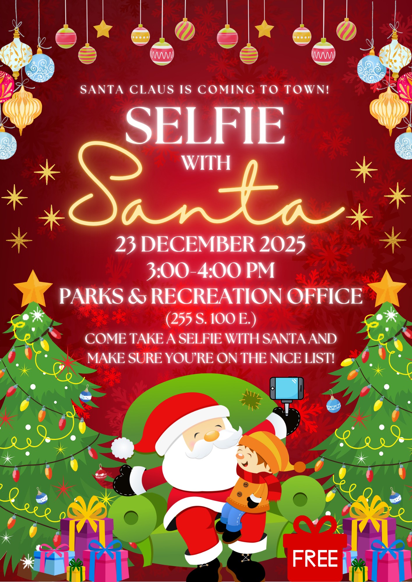 Santa taking a selfie.